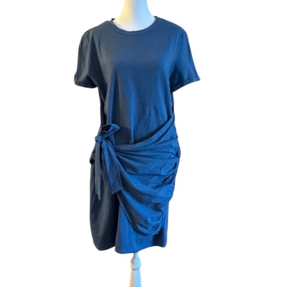MEROKEETY SHORT SLEEVE RUCHED BODYCON T-SHIRT DRESS SIZE LARGE - Picture 1 of 6